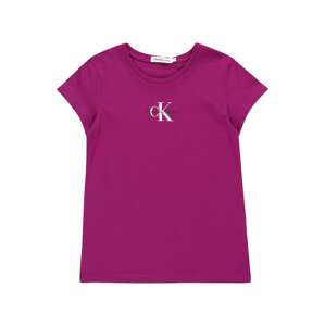 Calvin Klein Jeans Tričko  purpurová / černá / bílá