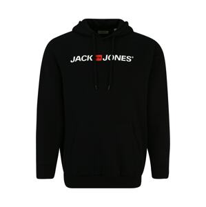 Jack & Jones Plus Mikina 'Corp Old'  červená / černá / bílá