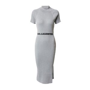 Karl Lagerfeld Úpletové šaty černá / stříbrná