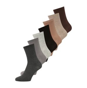 Lindex Ponožky  béžová / šedý melír / ostružinová / černá