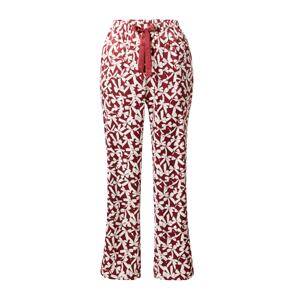 Hunkemöller Pyžamové kalhoty tmavě červená / bílá