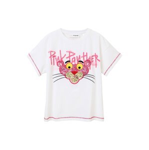 Desigual Tričko 'Panther' zlatá / pink / černá / bílá