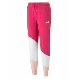 PUMA Sportovní kalhoty pitaya / pastelově růžová / bílá