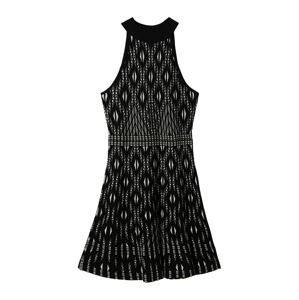 Desigual Úpletové šaty 'EL HAVRE'  černá / bílá