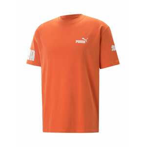 PUMA Funkční tričko 'Power'  světle šedá / oranžová / bílá