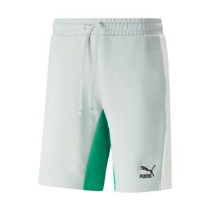 PUMA Sportovní kalhoty světle šedá / zelená / bílá