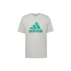 ADIDAS SPORTSWEAR Funkční tričko šedý melír / zelená