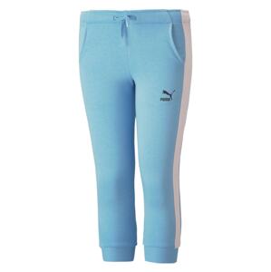 PUMA Sportovní kalhoty 'T7' světlemodrá / pastelově růžová / černá