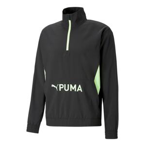 PUMA Sportovní bunda svítivě zelená / černá