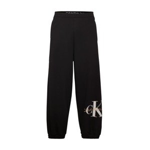 Calvin Klein Jeans Kalhoty tmavě béžová / šedá / černá / offwhite