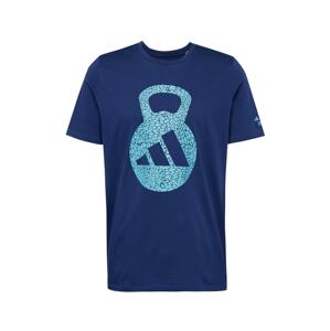 ADIDAS PERFORMANCE Funkční tričko aqua modrá / tmavě modrá