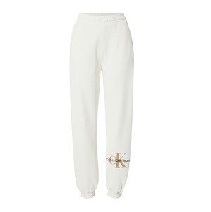 Calvin Klein Jeans Kalhoty krémová / tmavě hnědá / medová