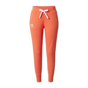 UNDER ARMOUR Sportovní kalhoty  oranžová / bílá