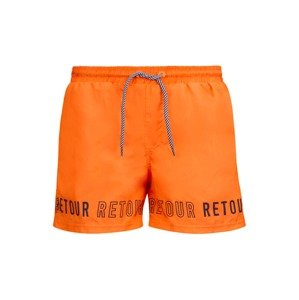 Retour Jeans Plavecké šortky 'Renzo' námořnická modř / svítivě oranžová