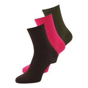 WEEKDAY Ponožky 'Lova'  jedle / pink / černá