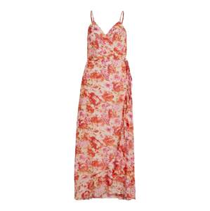 VILA Letní šaty 'GILLA' krémová / korálová / pitaya / bílá