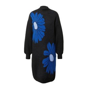 Monki Úpletové šaty kobaltová modř / světlemodrá / černá