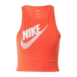 Nike Sportswear Top oranžově červená / bílá