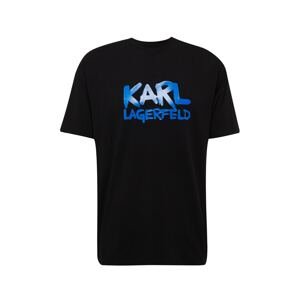 Karl Lagerfeld Tričko  modrá / černá / offwhite