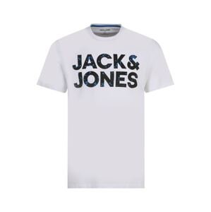 Jack & Jones Plus Tričko 'NEON' modrá / černá / bílá