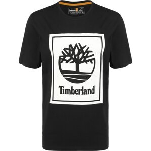 TIMBERLAND Tričko ' Stack Logo ' černá / bílá