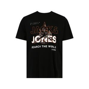 Jack & Jones Plus Tričko šedá / oranžová / černá / bílá