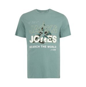 Jack & Jones Plus Tričko krémová / zelená / černá / bílá