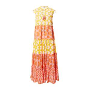 Frogbox Letní šaty  béžová / žlutá / oranžová / starorůžová