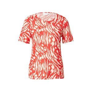 VILA Tričko 'SANJAY' béžová / ohnivá červená