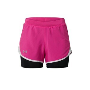 UNDER ARMOUR Sportovní kalhoty 'Fly By 2.0' pink / černá / bílá