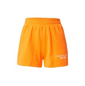 Calvin Klein Jeans Kalhoty oranžová / bílá