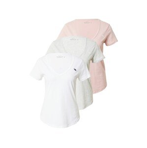 Abercrombie & Fitch Tričko šedý melír / pink / bílá