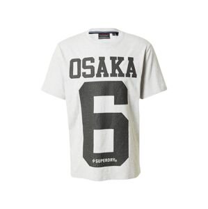 Superdry Tričko 'Osaka' světle šedá / černá