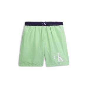 Calvin Klein Swimwear Plavecké šortky světle zelená / černá / bílá