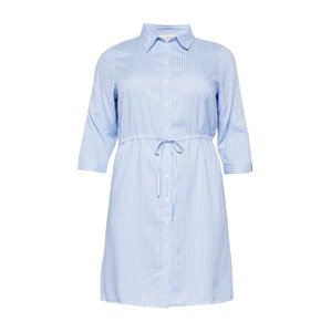 ONLY Carmakoma Košilové šaty 'Tamari' modrá / bílá