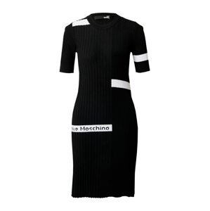 Love Moschino Úpletové šaty černá / bílá