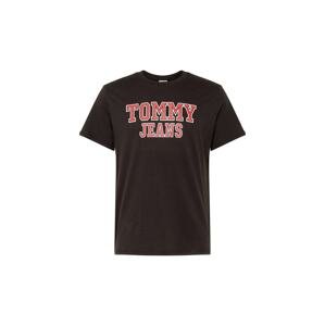 Tommy Jeans Tričko pastelově červená / černá / bílá