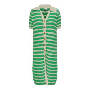 Y.A.S Úpletové šaty 'Croc' světle béžová / trávově zelená