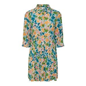Y.A.S Košilové šaty 'Leafa' tyrkysová / oranžová / světle růžová / bílá