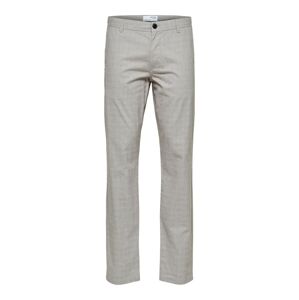 SELECTED HOMME Chino kalhoty světle šedá / bílá