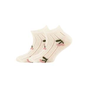 EWERS Ponožky 'Kirsche'  olivová / růžová / bílá