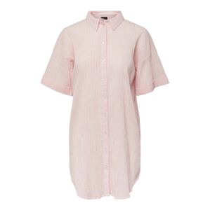 PIECES Košilové šaty 'Terra' světle růžová / bílá