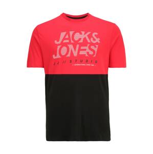 Jack & Jones Plus Tričko 'MARCO' červená / černá / bílá