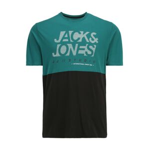 Jack & Jones Plus Tričko 'MARCO' smaragdová / černá / bílá