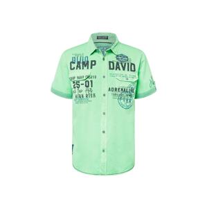CAMP DAVID Košile modrá / světle zelená / černá