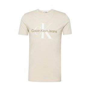 Calvin Klein Jeans Tričko krémová / hnědá / bílá
