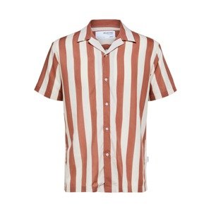 SELECTED HOMME Košile oranžově červená / bílá