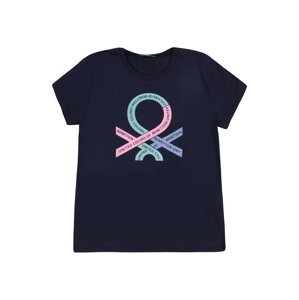 UNITED COLORS OF BENETTON Tričko námořnická modř / nefritová / tmavě fialová / světle růžová