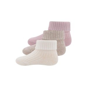 EWERS Ponožky krémová / hnědý melír / starorůžová