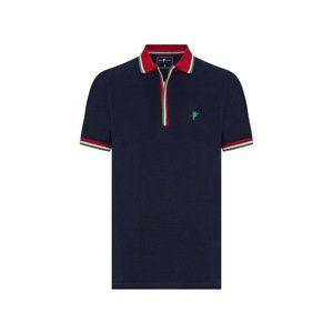 DENIM CULTURE Tričko 'Alec'  námořnická modř / zelená / červená / bílá